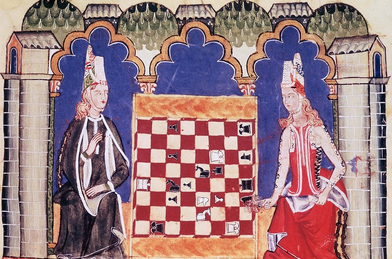 Две леди играющие в шахматы