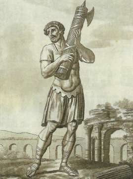 Фасция римского ликтора - секира с рукояткой из перевязанных прутьев