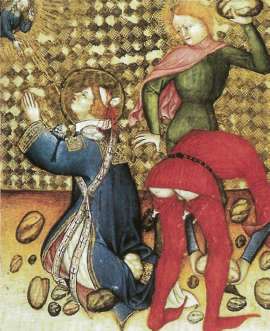 Миниатюра «Мученичество Св. Стефана» (Франция, XIV век), В средние века кальсоны не были нижним бельем.
