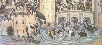 Расправа с восставшими жаками в городо Мо.(Миниатюра XV век)
